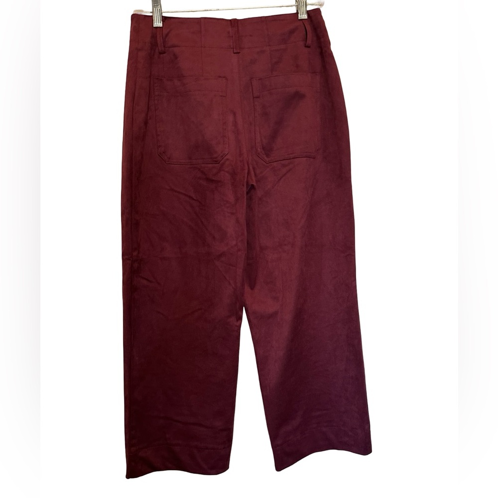 Bagatelle Suede Burgundy Cropped Pants